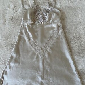 Intimissimi 100% Silk Lace Chemise Slip Dress Champagne XS